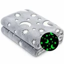 Фото 3 — Плюшевый плед светящийся в темноте HMD Magic Luminous 120×150 см серый