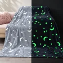 Фото 4 — Плюшевый плед светящийся в темноте HMD Magic Luminous 120×150 см серый