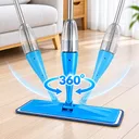 Фото 3 — Швабра с распылителем Spray Mop для мытья полов с резервуаром 350 мл и насадкой из микрофибры, синяя