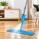 Фото 2 — Швабра с распылителем Spray Mop для мытья полов с резервуаром 350 мл и насадкой из микрофибры, синяя