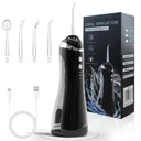 Фото 5 — Ирригатор для полости рта портативный аккумуляторный с USB-зарядкой, резервуар 150 мл, 4 насадки, черный