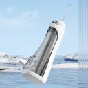 Фото 5 — Ирригатор для зубов беспроводной дорожный с регулировкой давления воды, USB-зарядка, 150 мл, 4 сменные насадки, белый