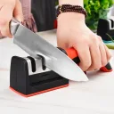 Фото 6 — Точилка для ножей Sharpener RS-168 NJ-523, Черный / Кухонная механическая точилка / Ножеточка
