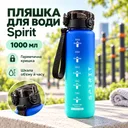 Фото 1 — Бутылка для воды Spirit 1000 мл, сине-зеленый градиент, с герметичной крышкой и ремешком 26X-330
