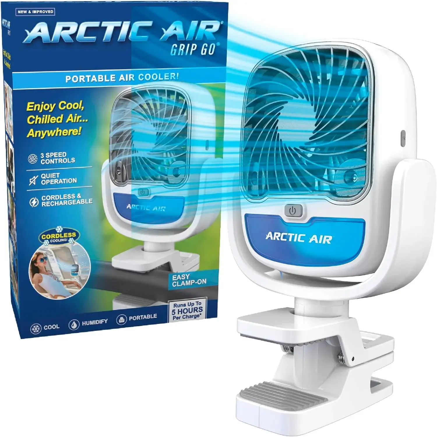 Акумуляторний вентилятор Arctic Cool Clamp з прищіпкою та USB-зарядкою