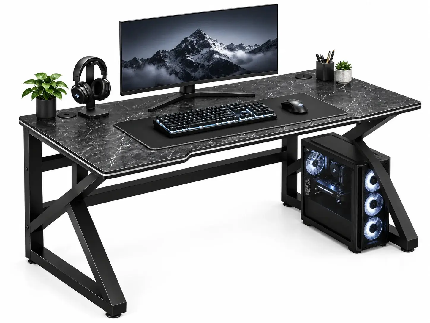 Сірий комп'ютерний стіл Dash S12 120×60×72,5 см