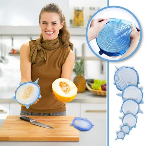 Универсальные силиконовые крышки Super stretch silicone, 6 шт ∙ Набор крышек для посуды и емкостей