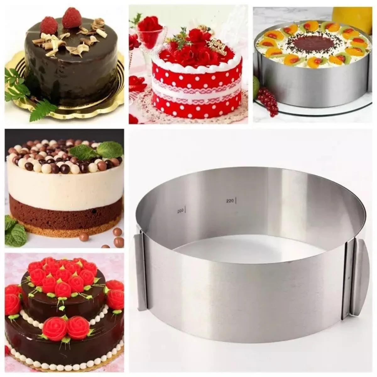 Форма для випічки розсувна Cake Ring, 16-30 см