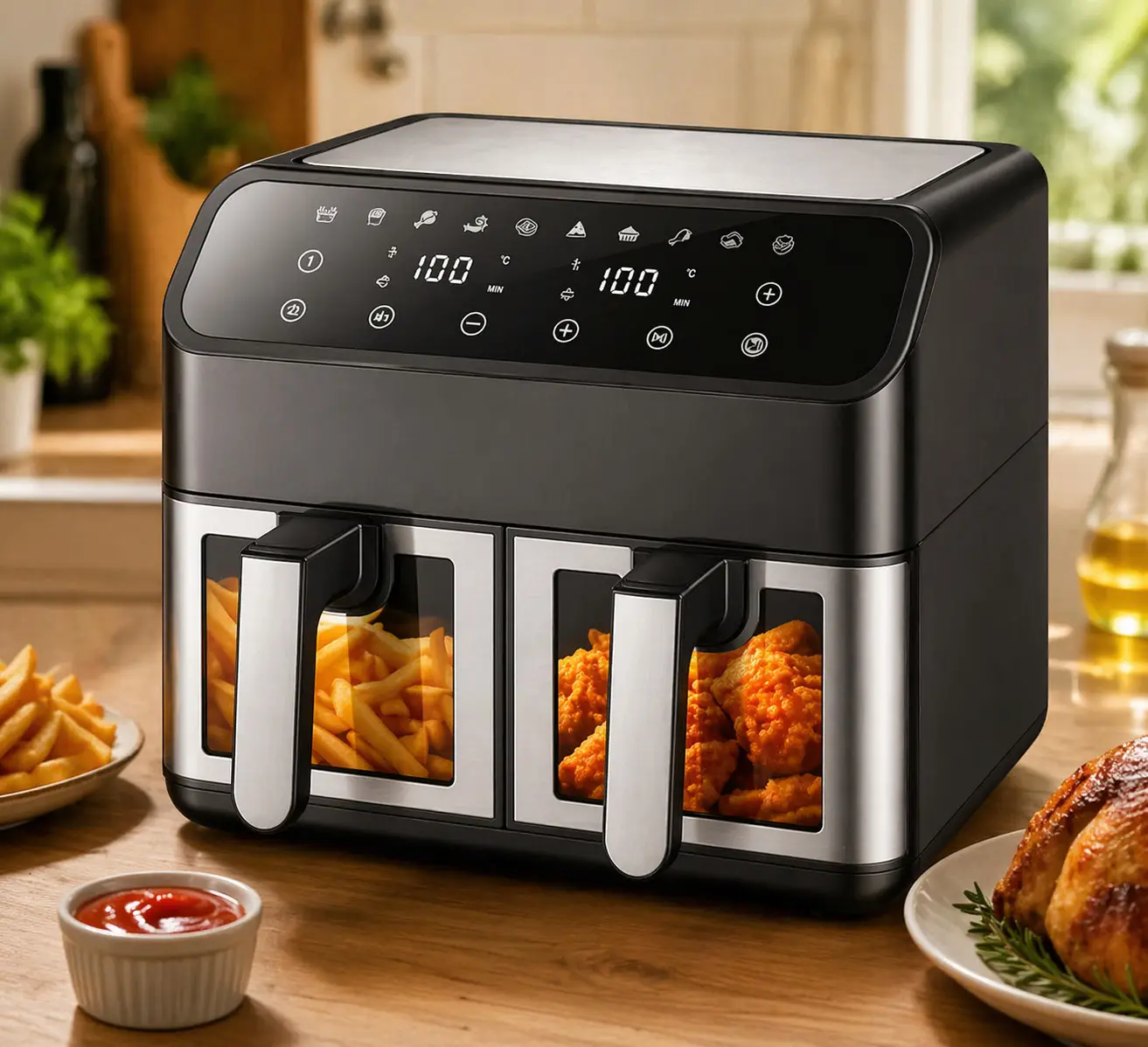 Аэрофритюрница DOMOTEC Air Fryer MS-3226, 4800 Вт, 13 л