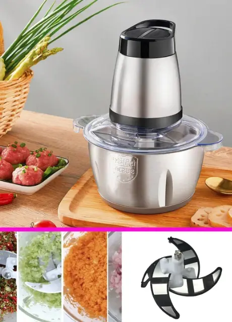 Блендер-подрібнювач Raf Food Processor R7019, 250 Вт, металева чаша 2 л, чоппер