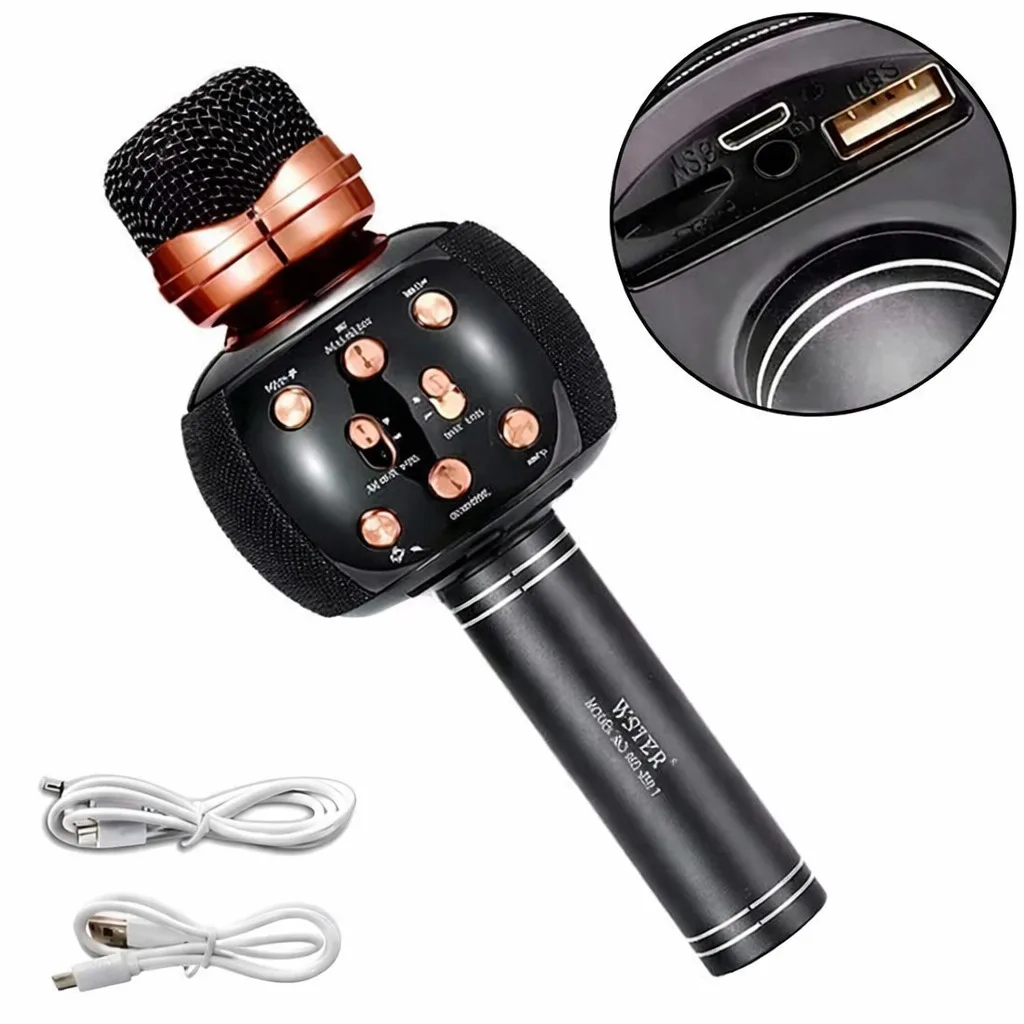 Мікрофон караоке бездротовий з динаміком, 5 тембрів, USB AUX FM, Wster WS-2911