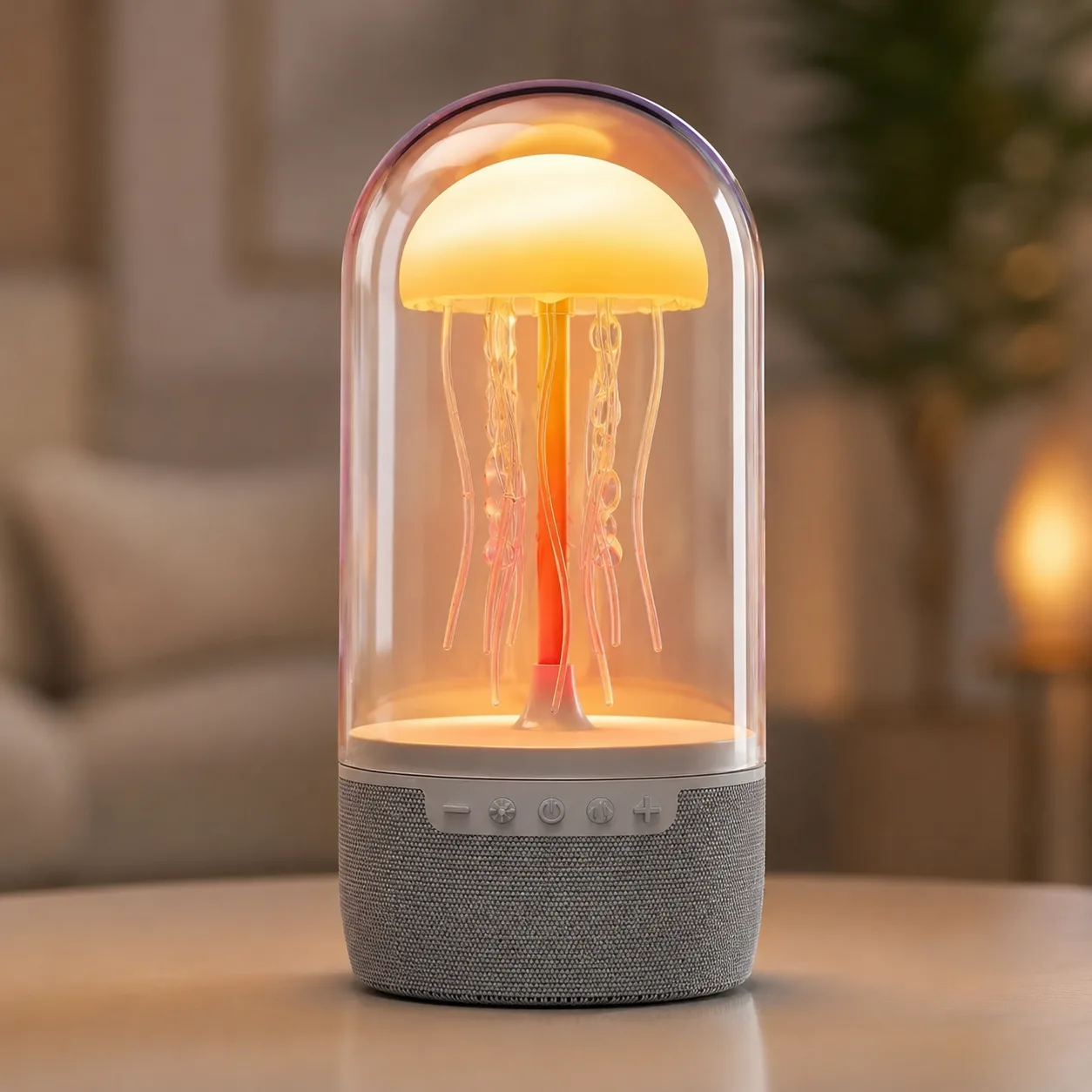 Ночник-колонка Медуза с Bluetooth, подвижная медуза в колбе, 23х10 см