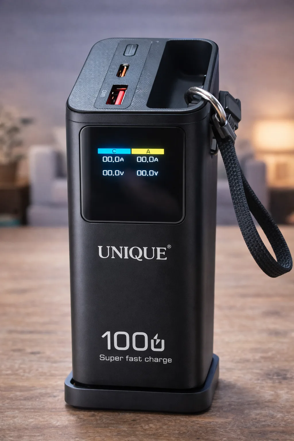 Повербанк UNIQUE 60000mAh, швидка зарядка, LED-дисплей