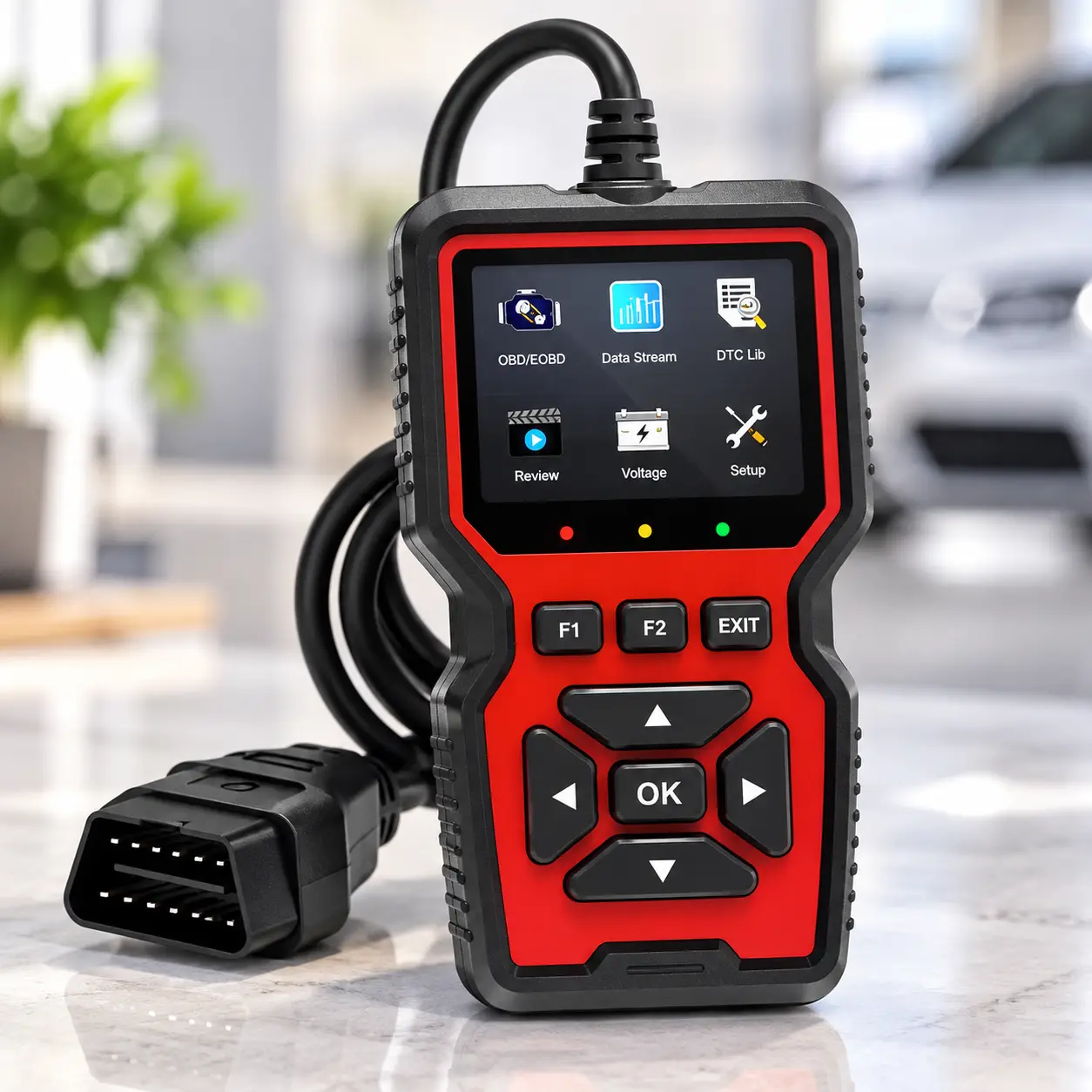 Диагностический сканер V519 OBD2 / Диагностический автосканер неисправностей автомобиля / Диагностический адаптер с цветным дисплеем