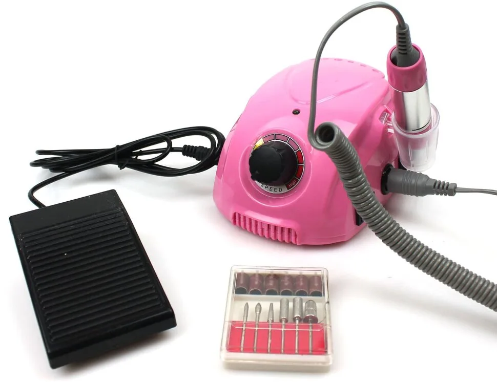 Фрезер для манікюру Nail Drill DM-212 PRO, 65 Вт/35000 обертів, рожевий