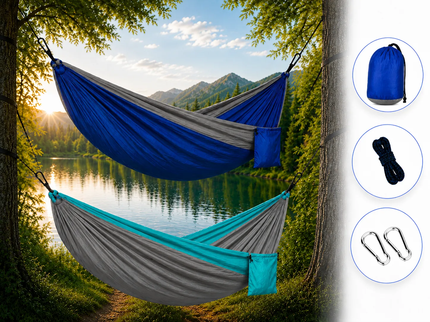 Гамак туристичний Travel Hammock, підвісний нейлоновий