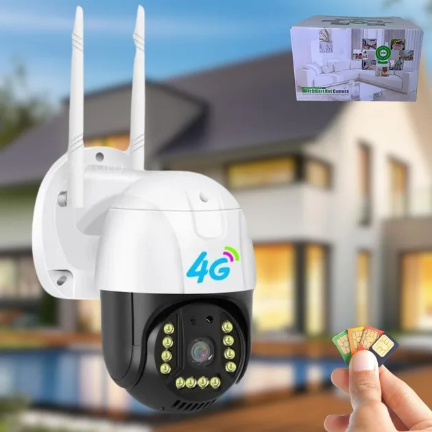 Камера відеоспостереження V380 PRO 4G Sim, вулична IP66, з нічною зйомкою