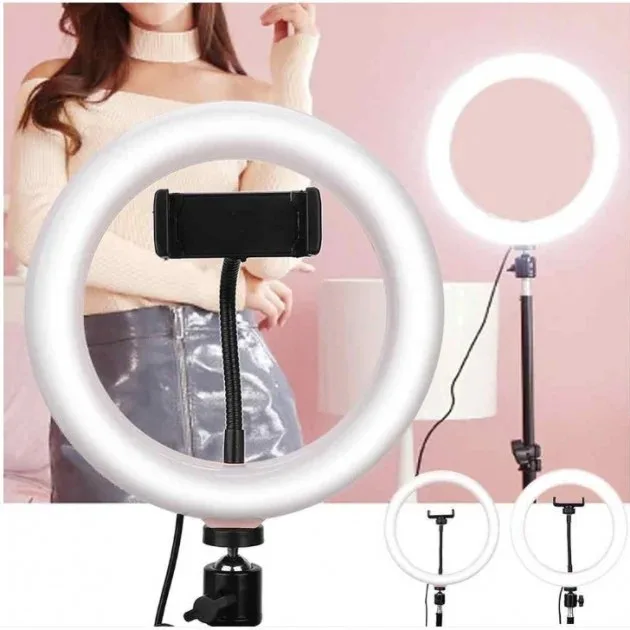 Кільцева LED лампа YQ-320B (30 см) з тримачем телефону Ring Light