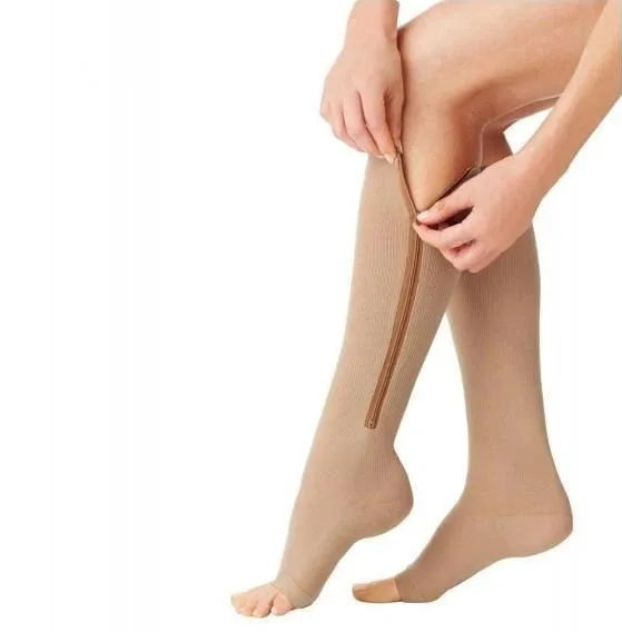 Компресійні гольфи Zip Sox від варикозу, бежеві