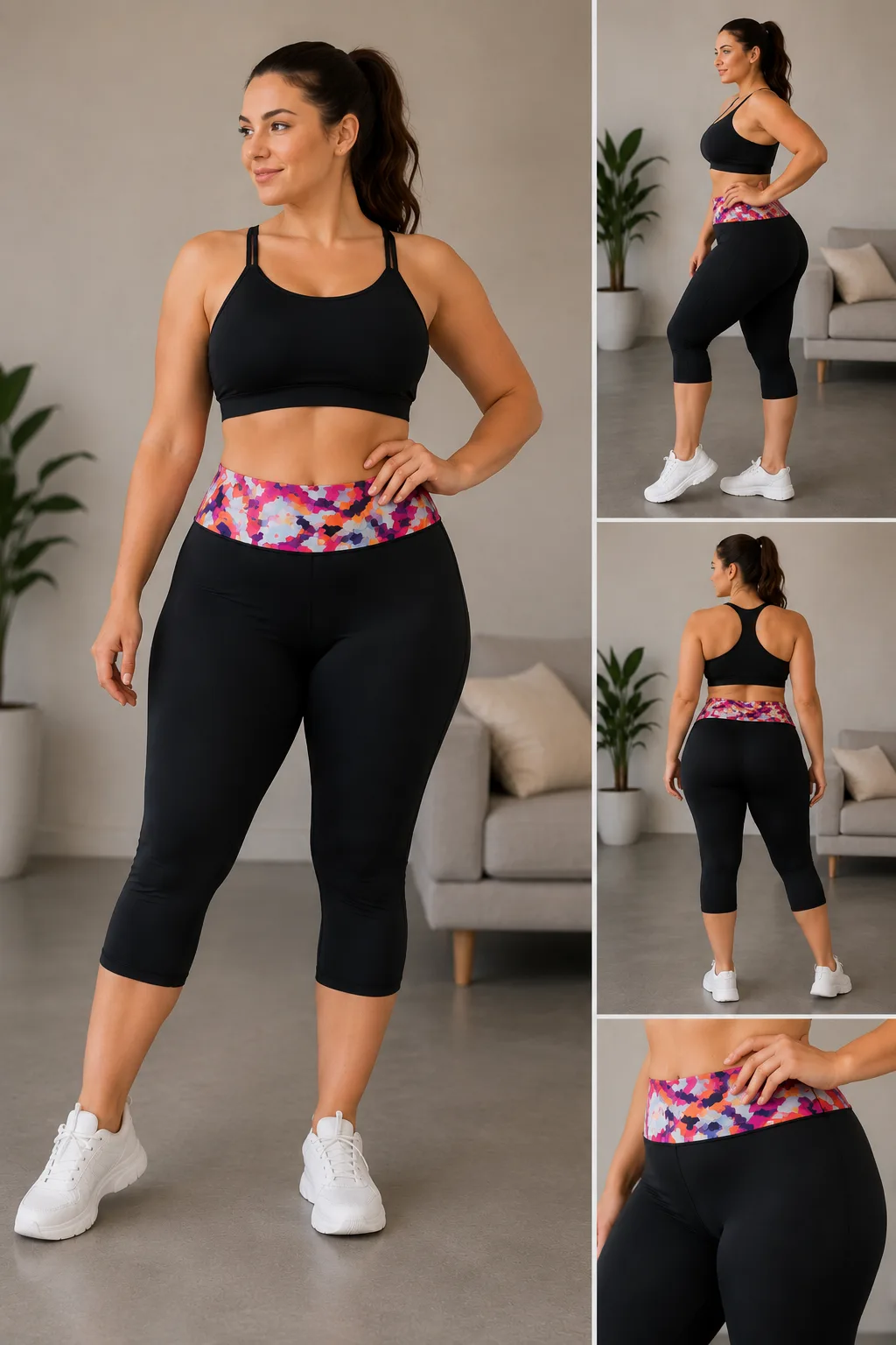 Бриджі коригувальні Hot Shapers, принт троянди, розмір L