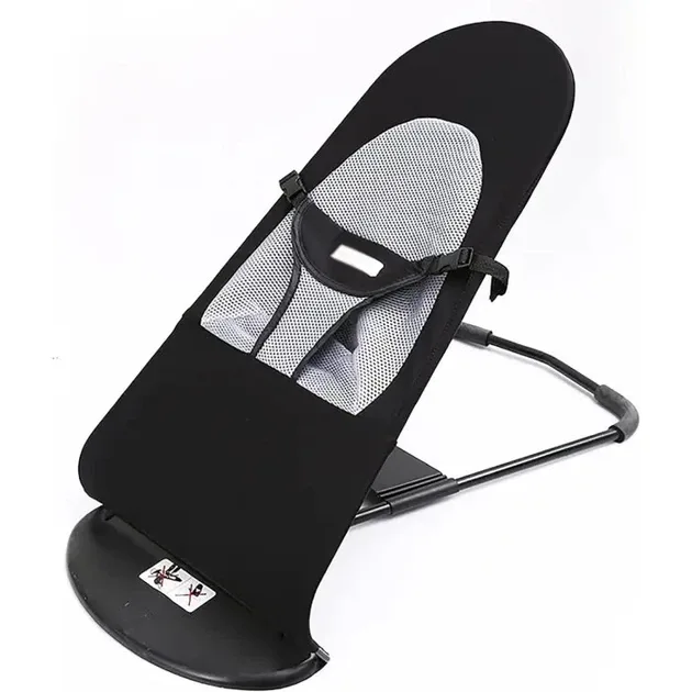 Крісло-шезлонг-гойдалка дитяче Baby Recliner Chair, складне, чорне