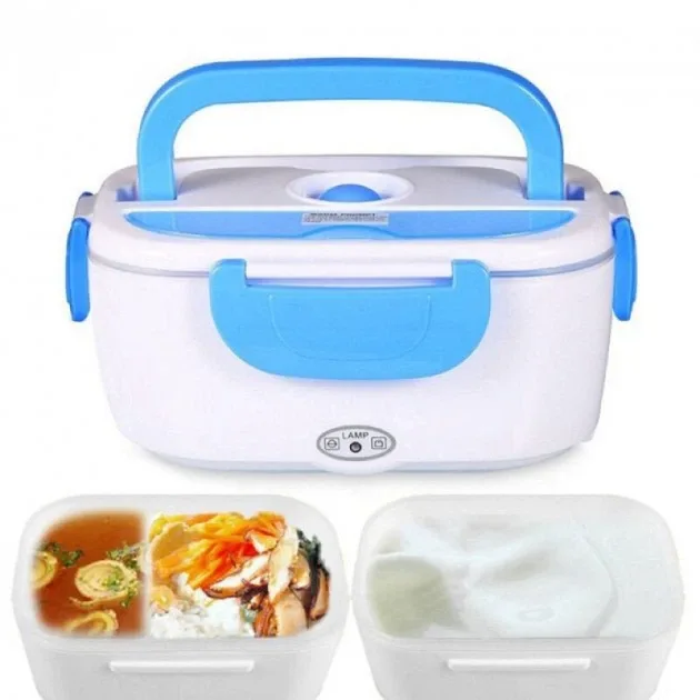 Ланчбокс з підігрівом їжі Electric Lunch Box 220V, блакитний