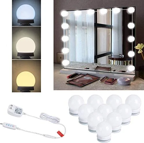 LED лампочки для дзеркала, 10 шт, 3 режими, живлення USB