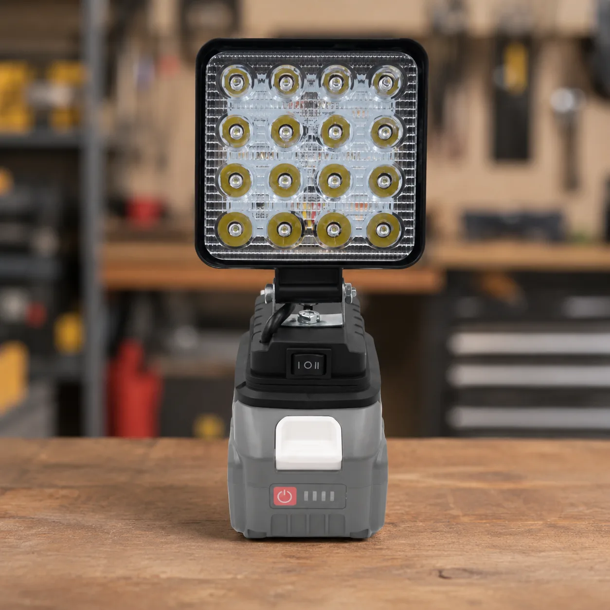 LED прожектор PROFI-TEC PT812G, працює від акб електроінструменту, 2xUSB, 16 LED, без акумулятора