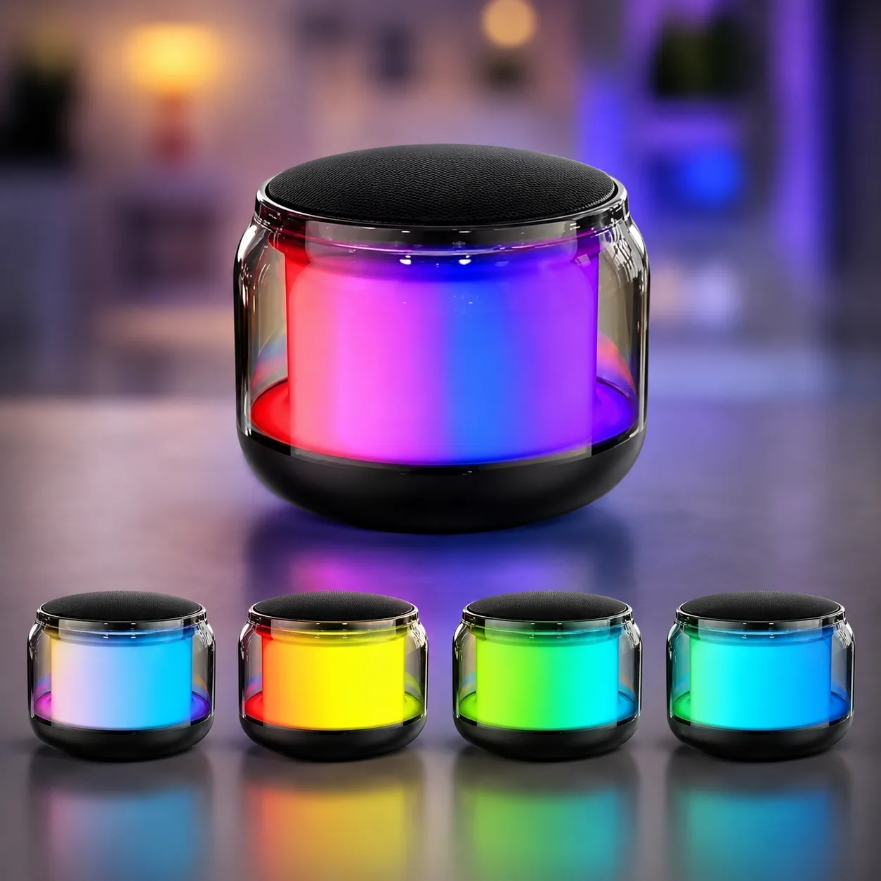 Мини-колонка Bluetooth S300, звук 360°, подсветка, TWS