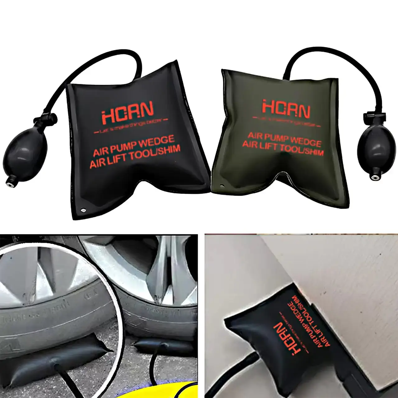 Inflatable installation wedge pillow HORN for aligning doors and windows