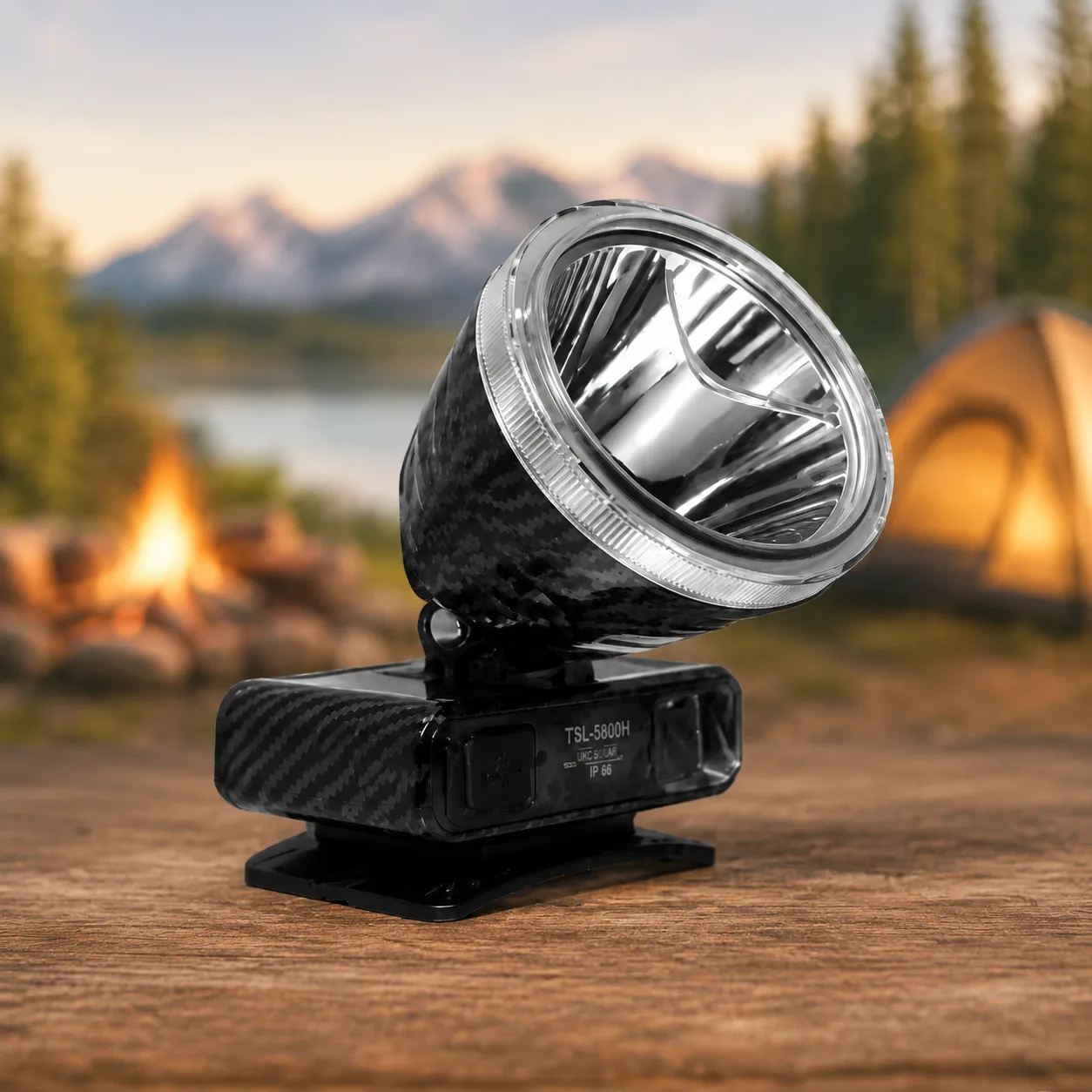 Ліхтарик налобний UKC TSL-5800H, LED, на сонячній батареї, зарядка Type-C