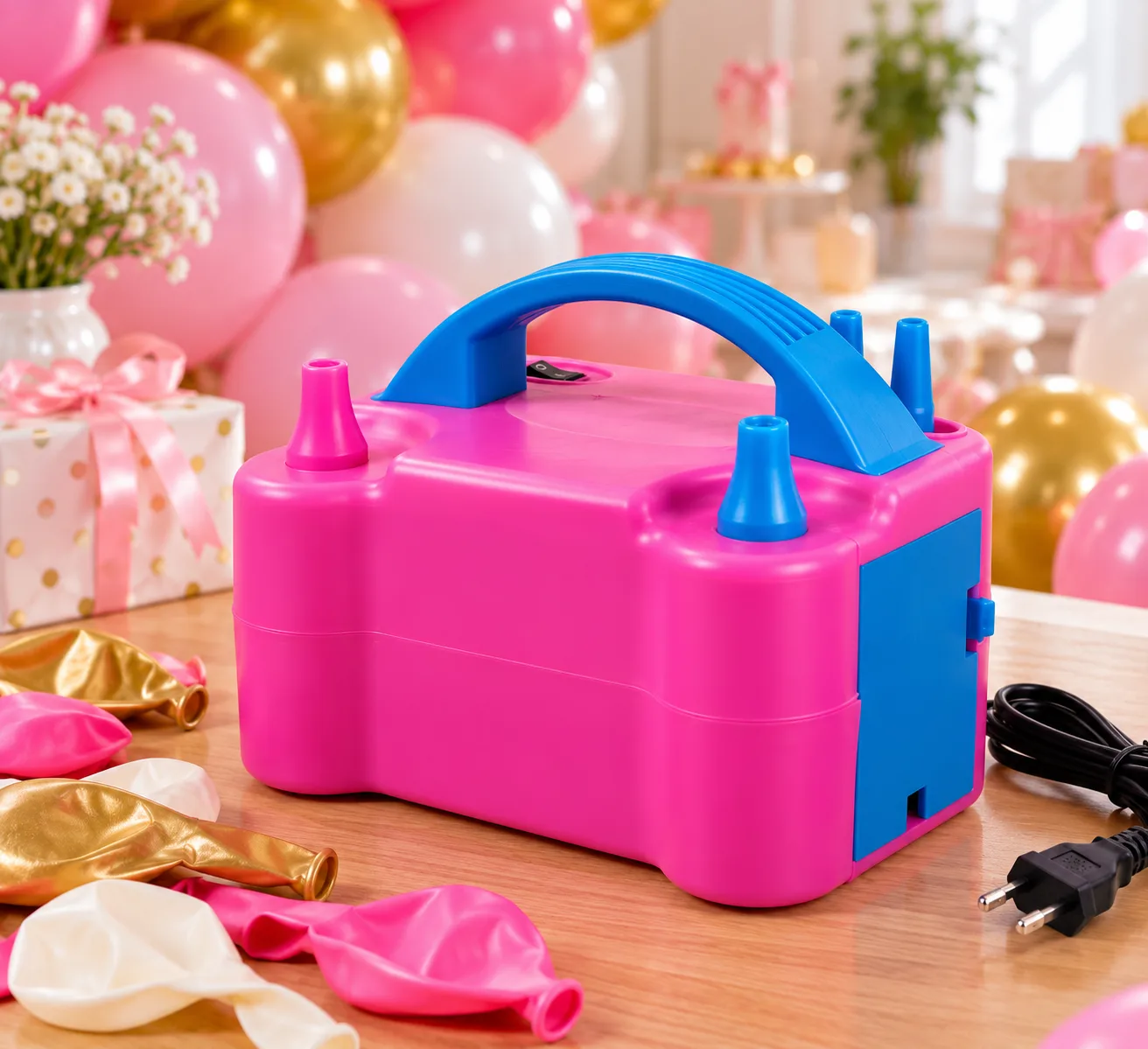 Насос для надування повітряних куль Balloon Pump / Електричний насос потужністю 600 Вт / Прилад для надування повітряних куль