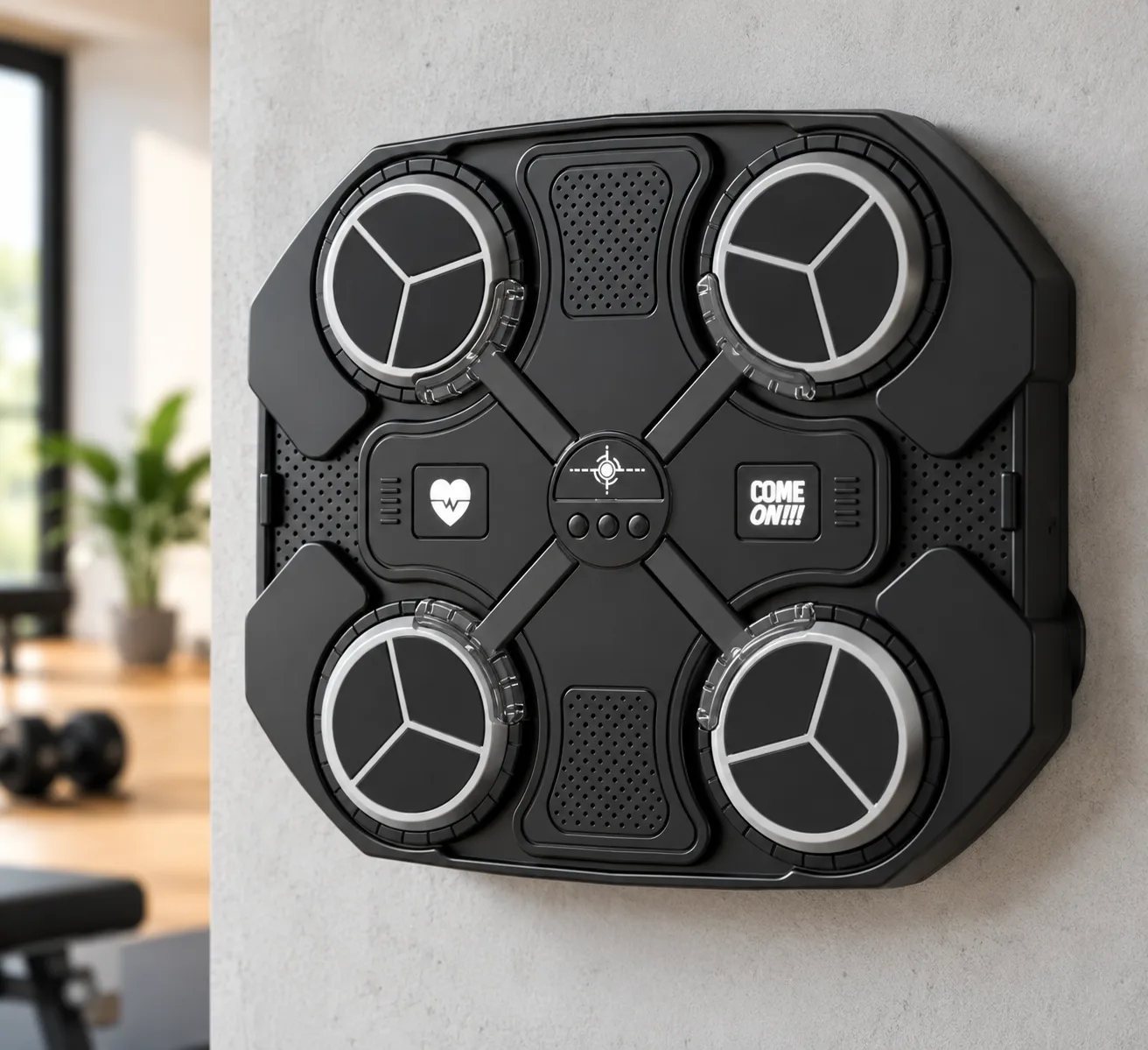 Настінний боксерський тренажер з Bluetooth / Інтерактивна музична мішень для боксу 4 секції / Спортивна мішень на стіну