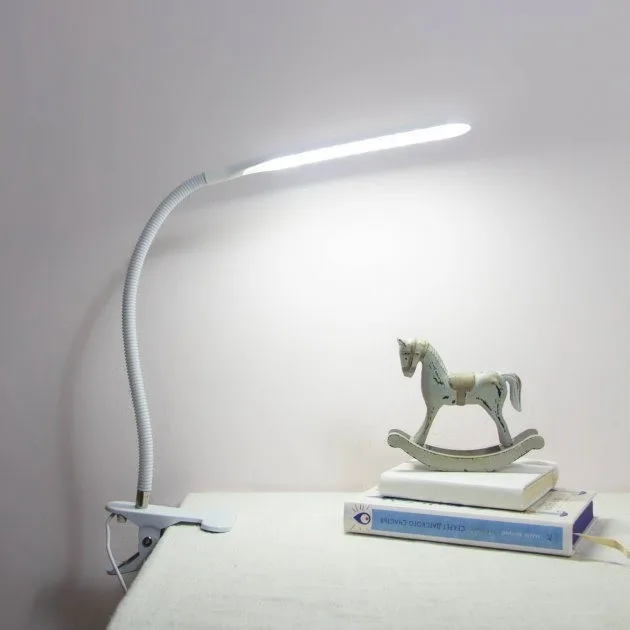 Настільна лампа на прищіпці LED Beluck BL-01, гнучка, з кабелем USB
