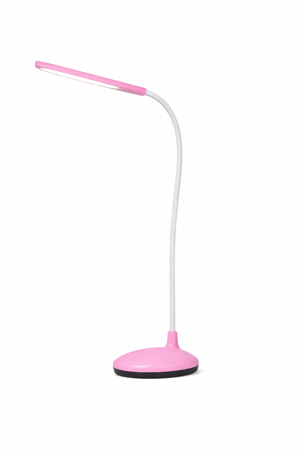 Настільна LED лампа з гнучкою ніжкою, USB/батарея, 3 режими світла, рожева