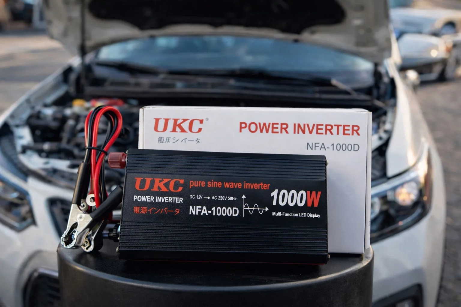 Перетворювач напруги 12V-220V UKC 1000 Вт, чиста синусоїда, цифровий дисплей, USB