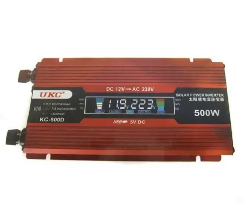 Перетворювач напруги для авто 12V-220V, 500W, з LCD-дисплеєм