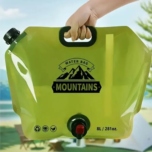 Collapsible Portable Water Container Bag with Tap, 8L