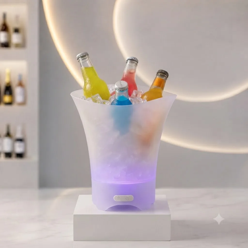 LED Light-Up Ice Bucket with Bluetooth Speaker Bucket Light 5 L