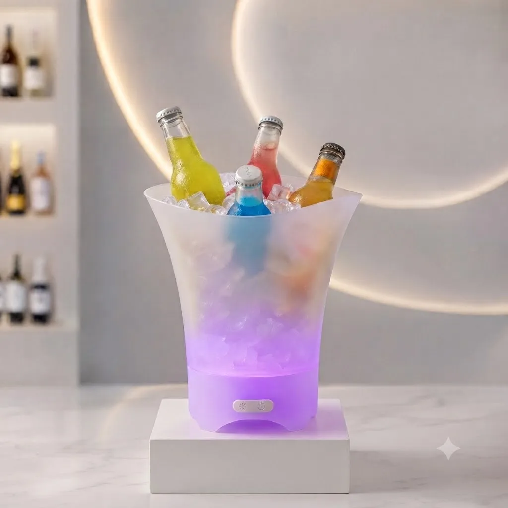 LED Light-Up Ice Bucket with Bluetooth Speaker Bucket Light 7 L