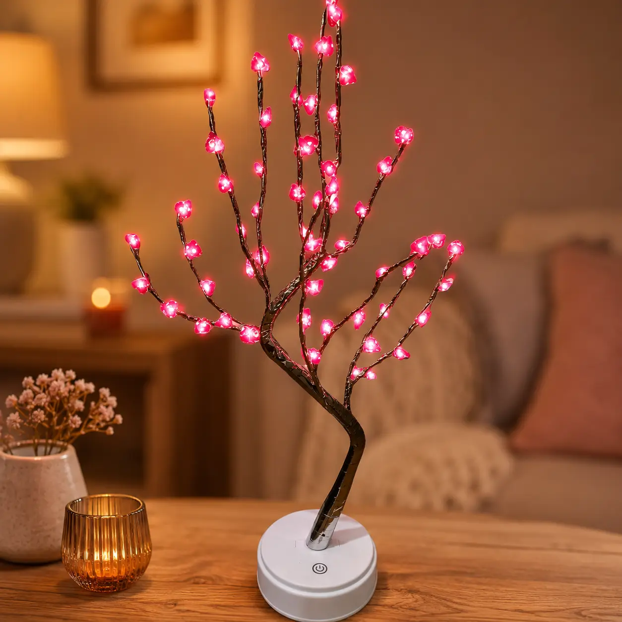 Decorative tree-shaped Heart LED lamp, USB and battery powered