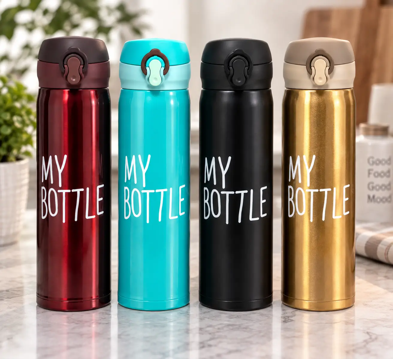 Термос My Bottle на 500 мл / Термокружка на защелке / Герметичная термокружка