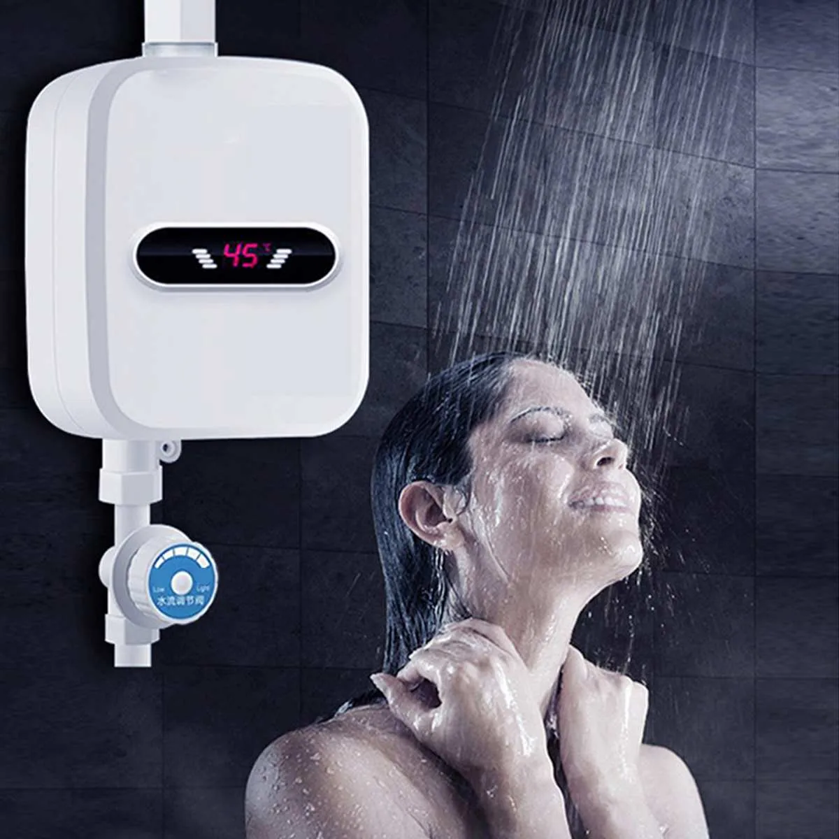 Водонагрівач термостатичний RX-021 з душем, LCD екран, 3500W, 60°C