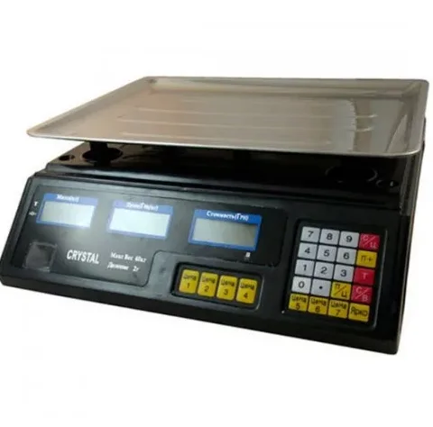 Торгові електроваги Crystal CR 50 kg 6V (2GM), з лічильником ціни