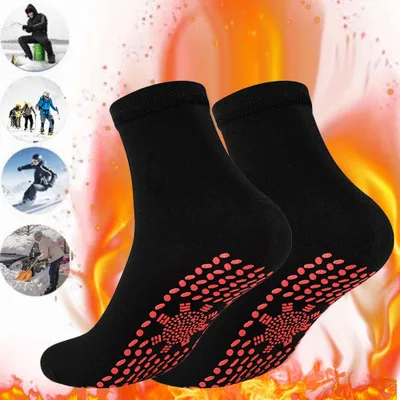 Турмалінові шкарпетки з масажною підошвою Hot Care, чорні, 37-41 р