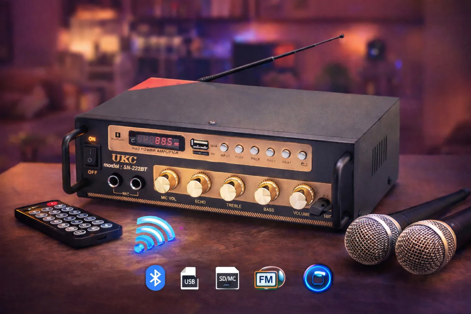 Підсилювач звуку AMP SN-222 BT, Bluetooth