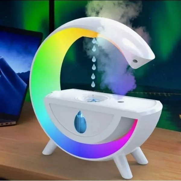 Air humidifier G with water, anti-gravity water drop effect, white