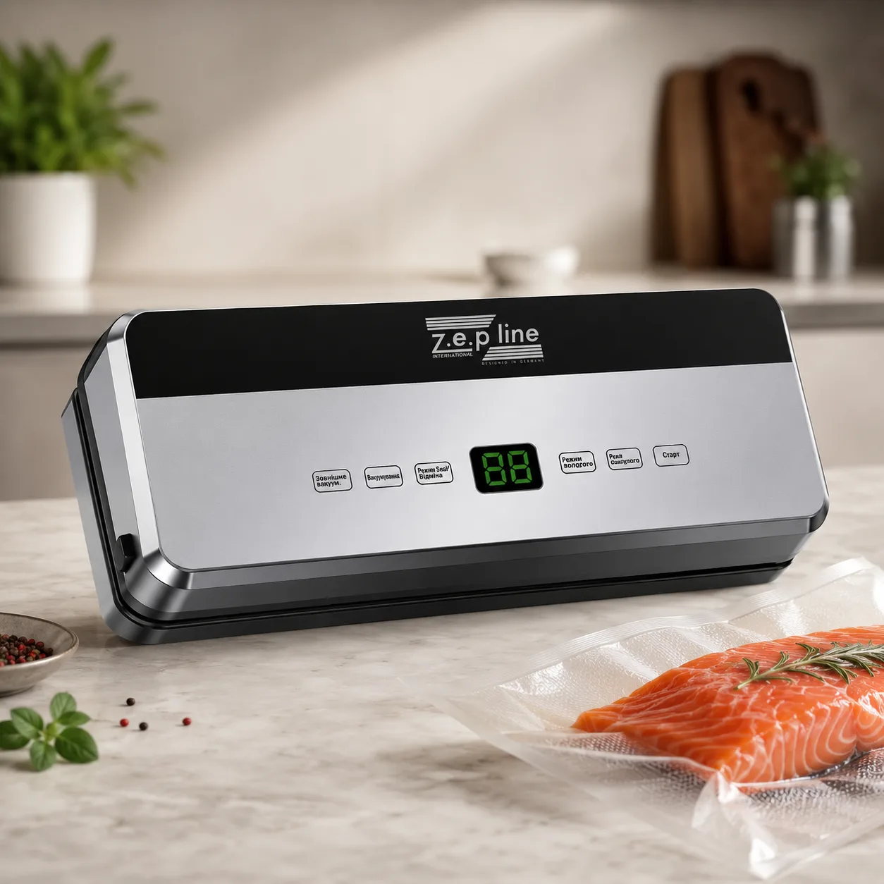 Вакууматор для продуктів Zepline ZP-00357, 200 Вт, сенсорний дисплей