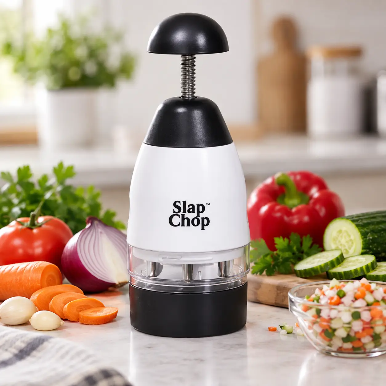 Измельчитель продуктов / Slap Chop Chopper / Измельчитель овощей с контейнером