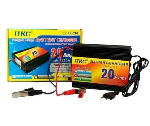 Зарядний пристрій для акумулятора UKC Battery Charger MA-1220A, 20A, чорний